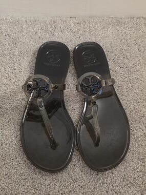 Tory Burch Miller Logo Jelly Sandals in Black